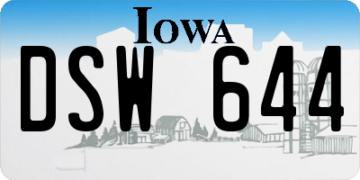 IA license plate DSW644