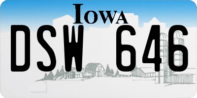 IA license plate DSW646