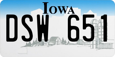IA license plate DSW651