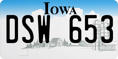 IA license plate DSW653