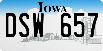 IA license plate DSW657