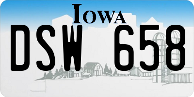 IA license plate DSW658
