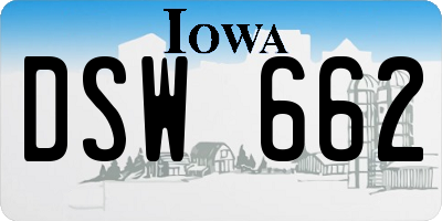 IA license plate DSW662