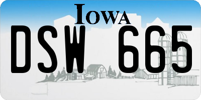 IA license plate DSW665