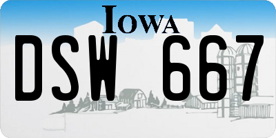 IA license plate DSW667