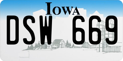 IA license plate DSW669