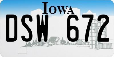 IA license plate DSW672