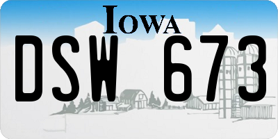 IA license plate DSW673