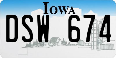 IA license plate DSW674