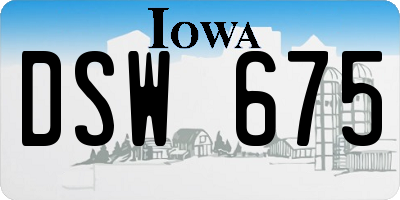 IA license plate DSW675