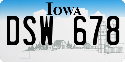 IA license plate DSW678