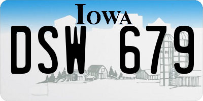 IA license plate DSW679