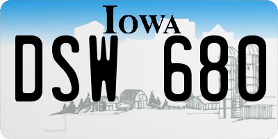 IA license plate DSW680