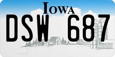IA license plate DSW687
