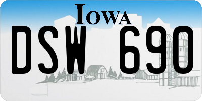 IA license plate DSW690