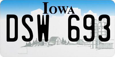 IA license plate DSW693