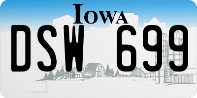 IA license plate DSW699