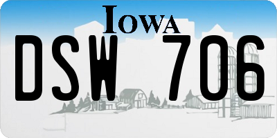 IA license plate DSW706
