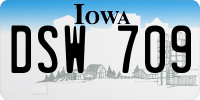 IA license plate DSW709