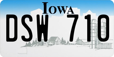 IA license plate DSW710