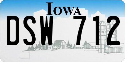 IA license plate DSW712