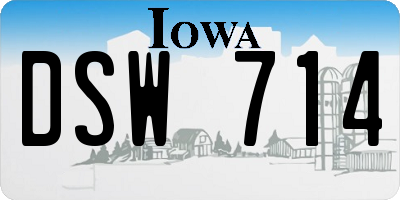 IA license plate DSW714