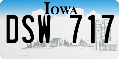 IA license plate DSW717
