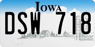 IA license plate DSW718