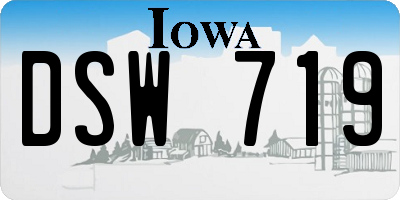 IA license plate DSW719