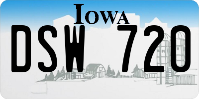 IA license plate DSW720