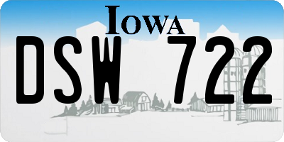 IA license plate DSW722