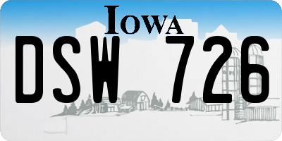 IA license plate DSW726