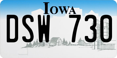 IA license plate DSW730
