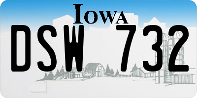 IA license plate DSW732