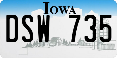 IA license plate DSW735
