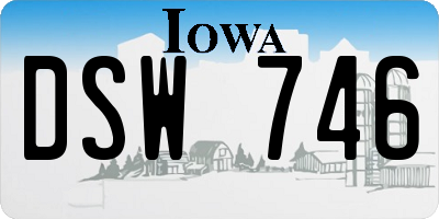 IA license plate DSW746