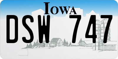 IA license plate DSW747