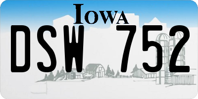 IA license plate DSW752