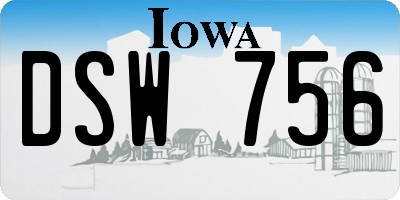 IA license plate DSW756