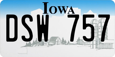 IA license plate DSW757