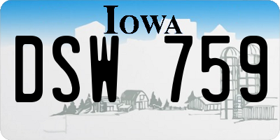 IA license plate DSW759
