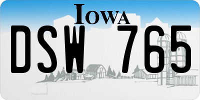 IA license plate DSW765