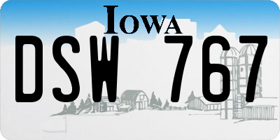 IA license plate DSW767