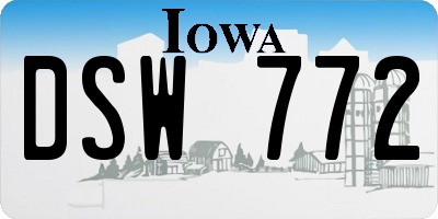 IA license plate DSW772