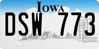 IA license plate DSW773
