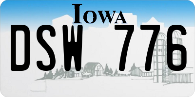 IA license plate DSW776
