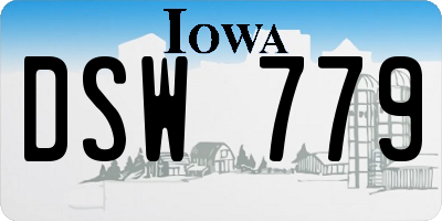 IA license plate DSW779