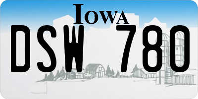 IA license plate DSW780