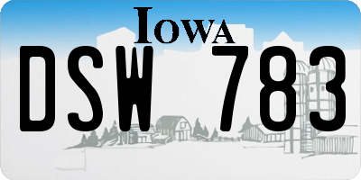 IA license plate DSW783