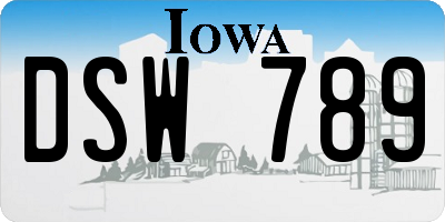 IA license plate DSW789